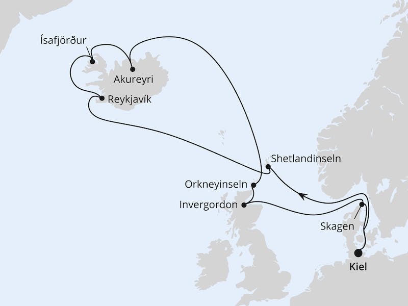 Nordische Inseln mit Island ab Kiel
