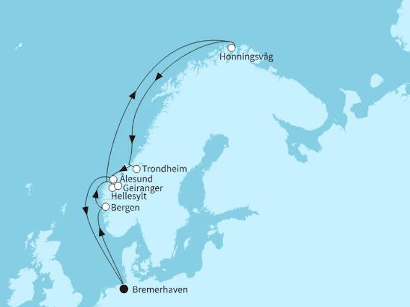  { Norwegen mit Nordkap & Geirangerfjord