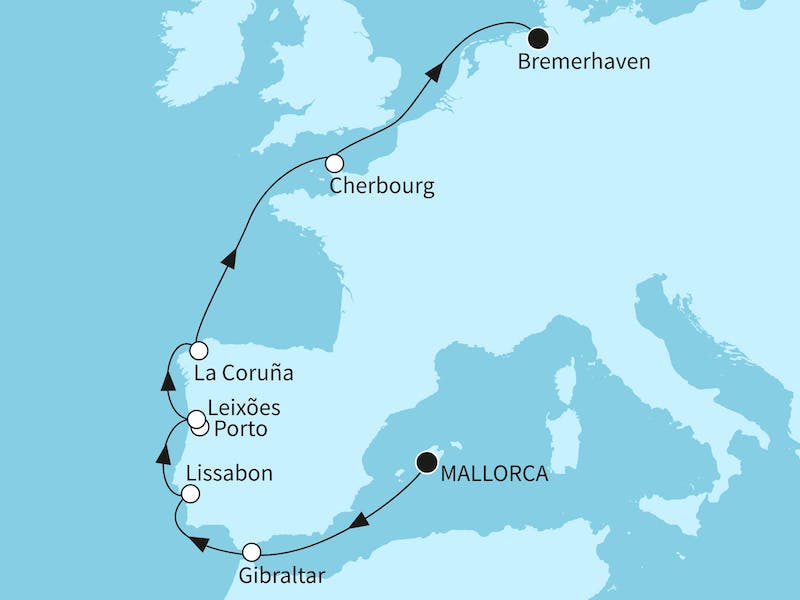 Mallorca bis Bremerhaven