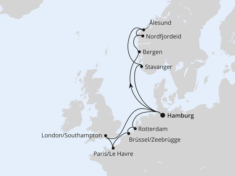  Norwegen & Metropolen ab Hamburg