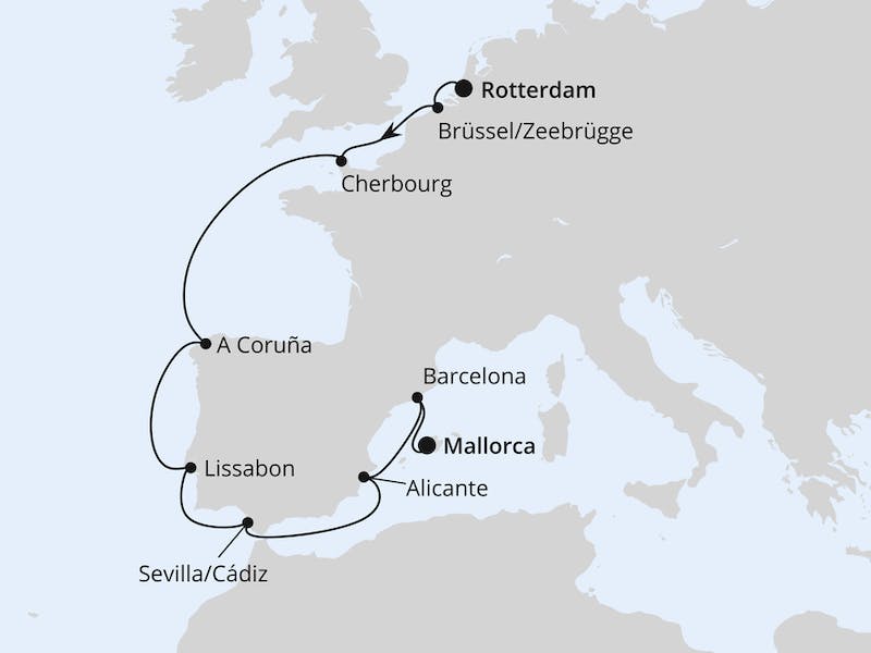 Von Rotterdam nach Mallorca