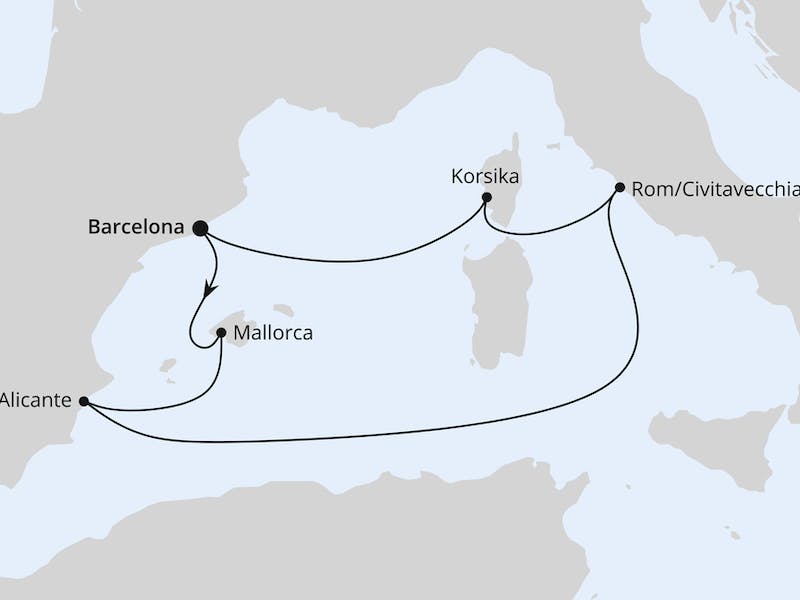 Osterreise durchs Mittelmeer ab Barcelona