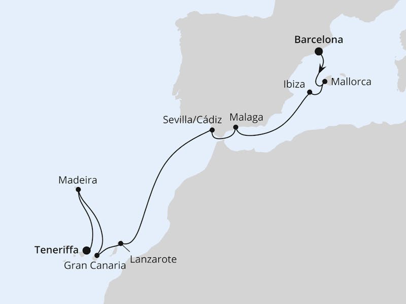  Von Barcelona nach Teneriffa