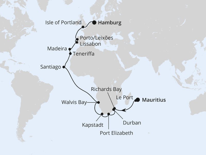  Von Mauritius nach Hamburg