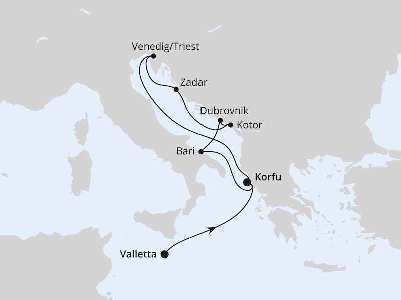  { Osterreise von Malta nach Korfu