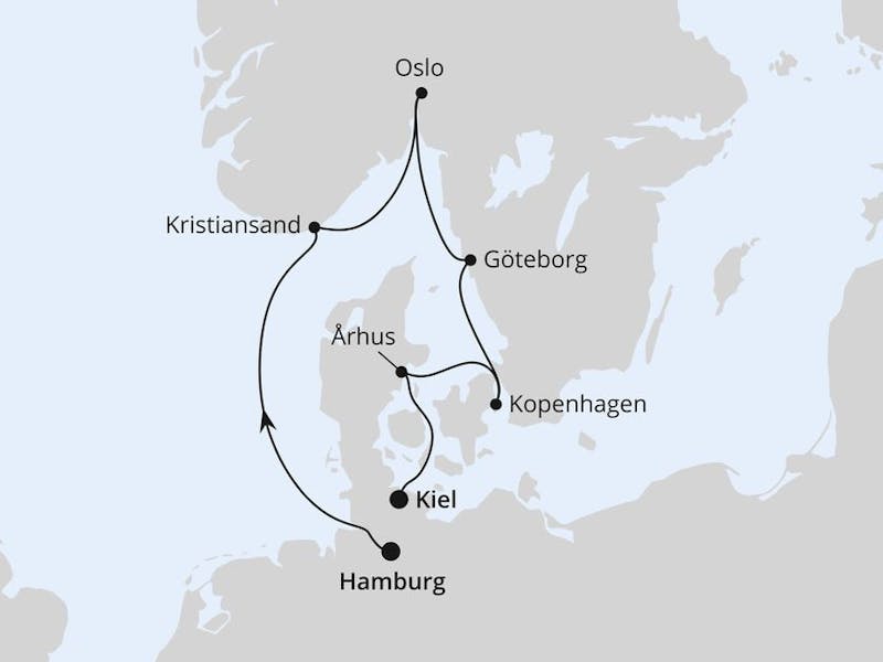  Skandinavische Städte von Hamburg nach Kiel