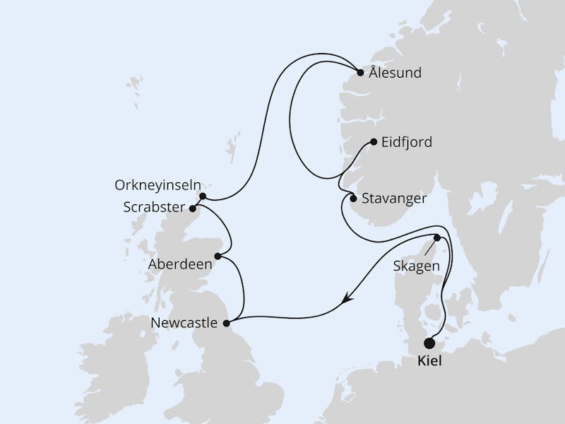  England,  Schottland & Norwegen ab Kiel