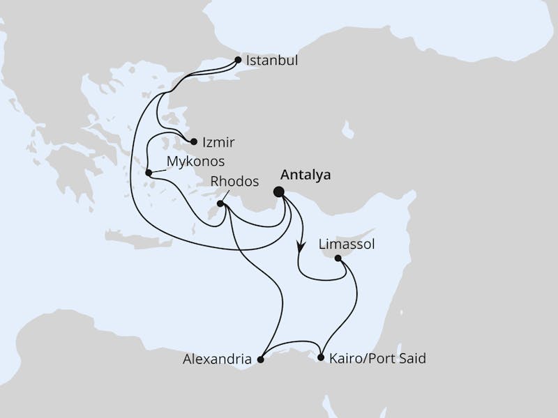  Östliches Mittelmeer mit Ägypten & Istanbul