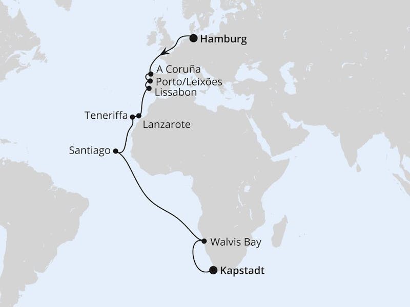  Von Hamburg über die Kanaren nach Kapstadt