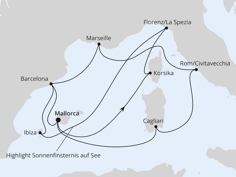  { Große Mittelmeer-Reise mit Sonnenfinsternis