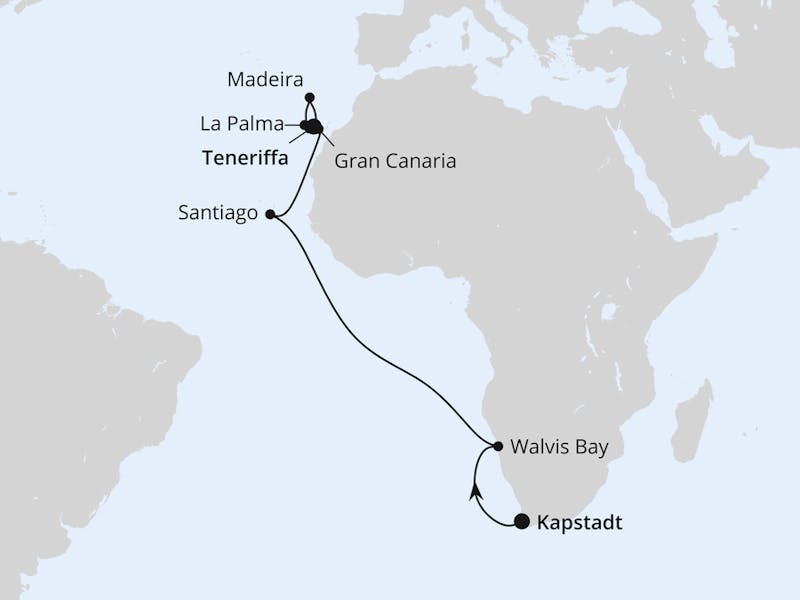  Von Kapstadt über Namibia nach Teneriffa