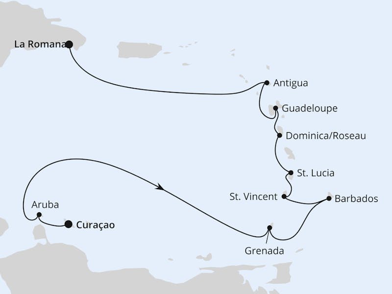  { Feiertagsreise Karibische Inseln ab Curacao